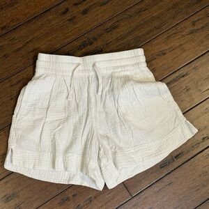 Denver Hayes High Waist White Cotton Shorts size S